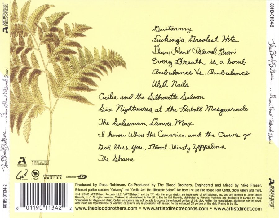 the blood brothers  burn piano island burn back